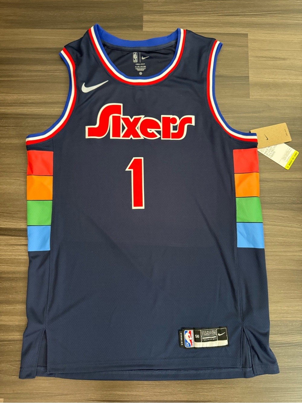 Nike James Harden #1 Philadelphia 76ers NBA City Edition Swingman Jersey 56 2XL